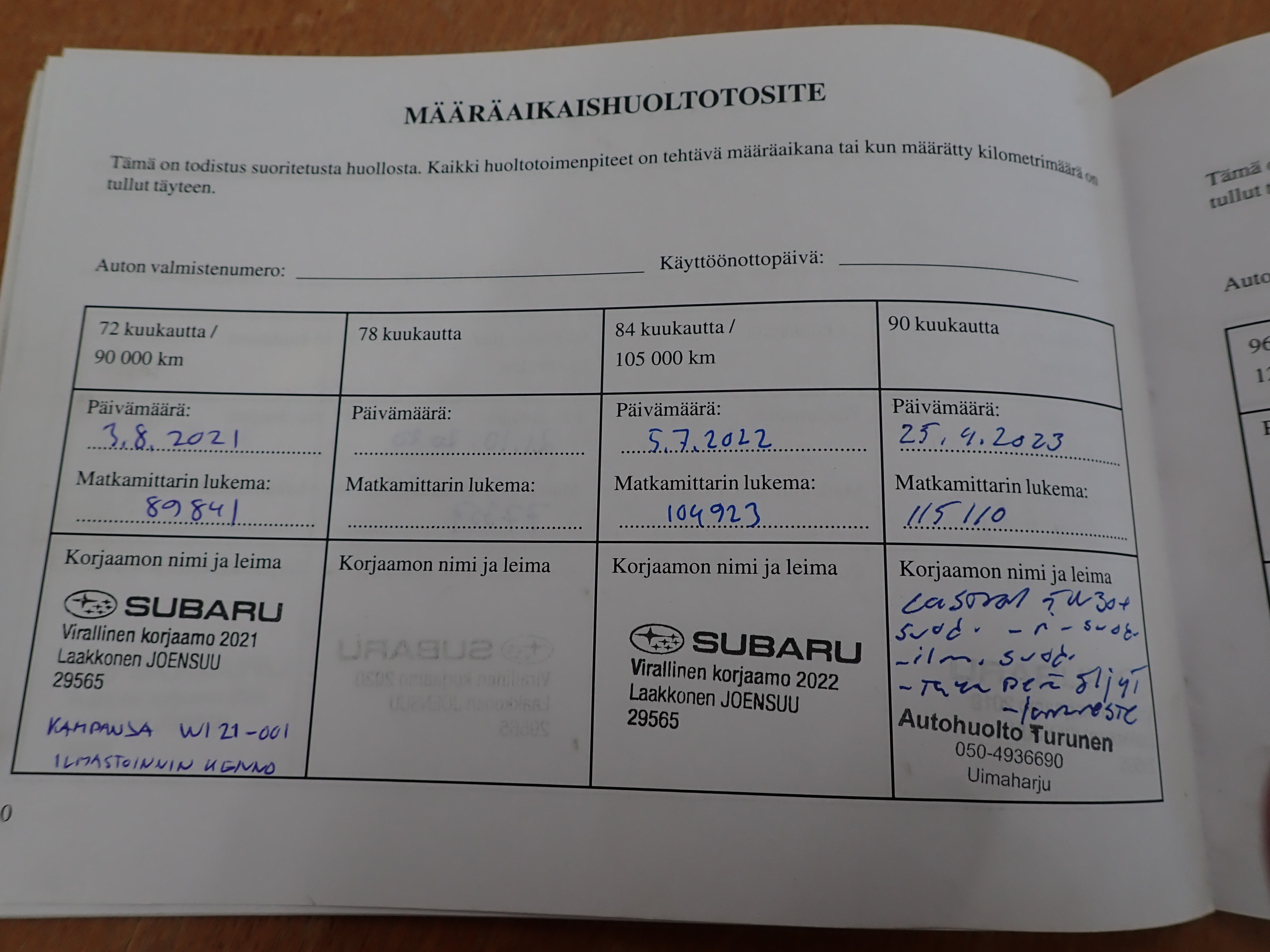 SUBARU FORESTER 2016