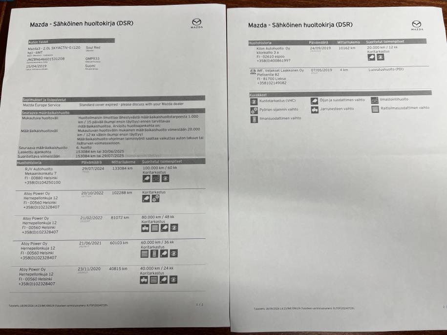 5HB 2,0 (120) SKYACTIV-G Premium Plus 6MT 5ov BV2 Ledvalot / Peruutustutka / Navi
